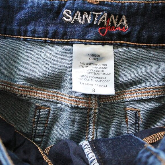 SANTANA High Waist Jeans for Women Dark Blue Denim Normcore Cotton Blend Size 8 - Picture 4 of 5